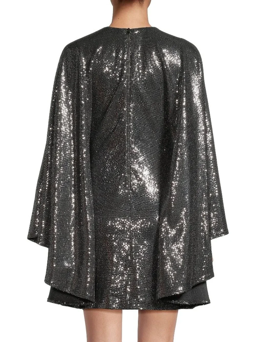 One33 Social Shimmer Circle Minidress Silver Size 00 New With Tag - Picture 2 of 7